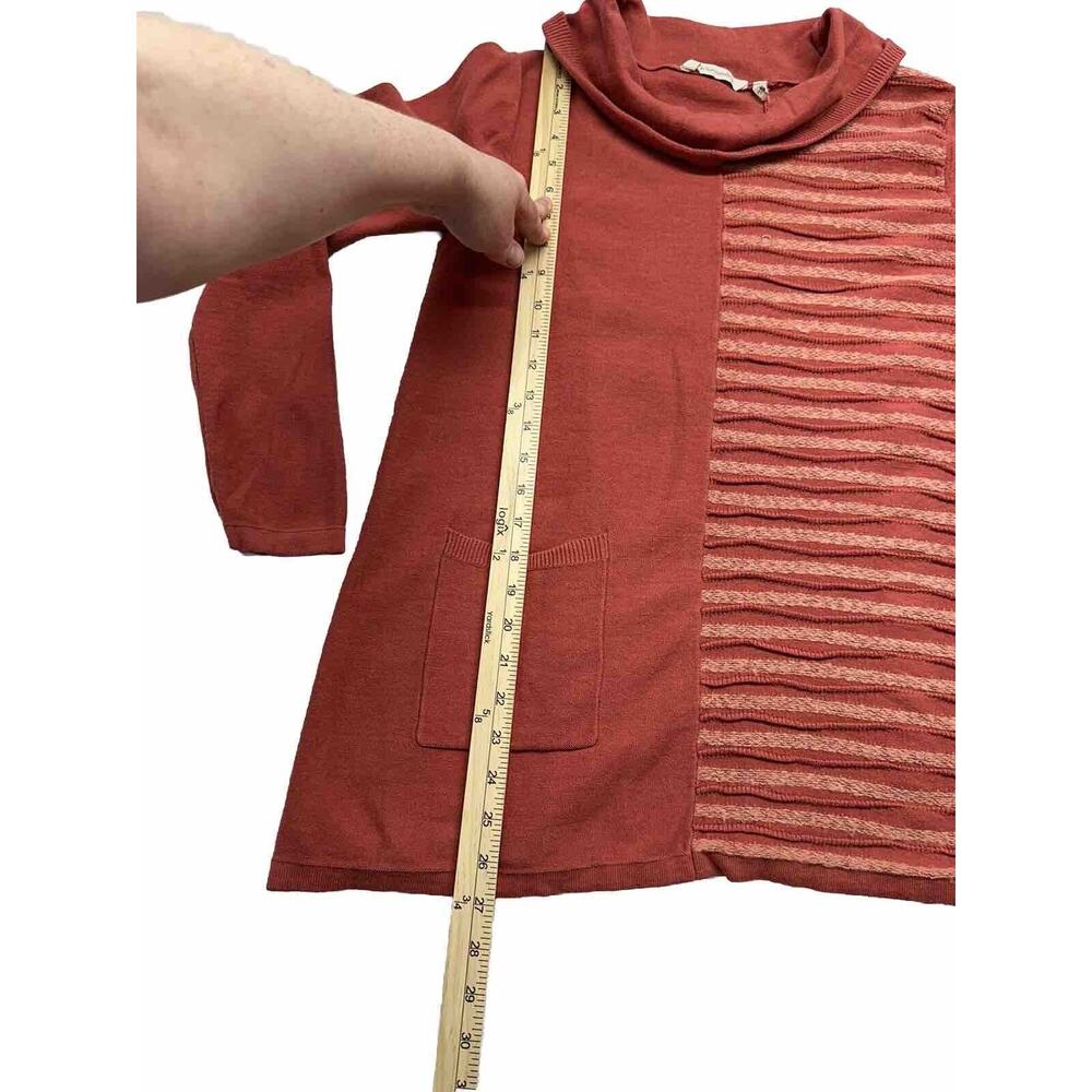 Soft Surroundings‎ Womens Sweater Size M Salmon Pink Lyrical Cowl Neck - Picture 5 of 7